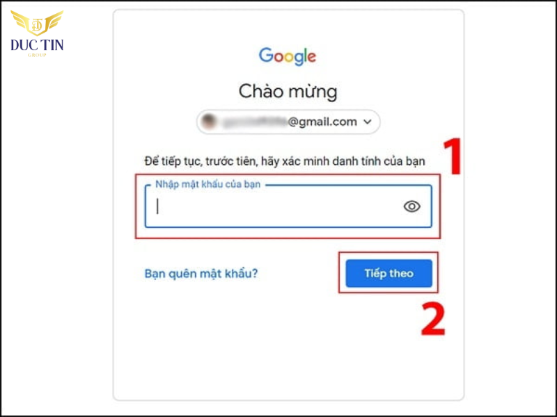 Thực hiện nhập mật khẩu hiện tại để xác minh đây là danh tính của bạn